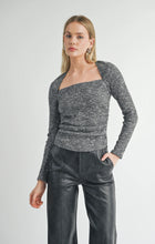 Load image into Gallery viewer, romantic l/s rauched top - charcoal
