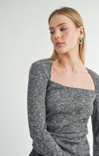 Load image into Gallery viewer, romantic l/s rauched top - charcoal
