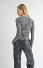 Load image into Gallery viewer, romantic l/s rauched top - charcoal
