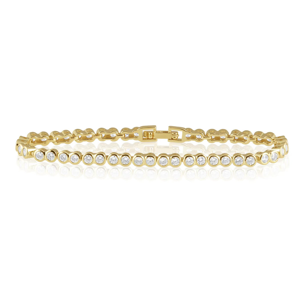 Bezel Tennis Bracelet - Gold