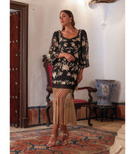 Load image into Gallery viewer, siesta tassel dress - blk/gold
